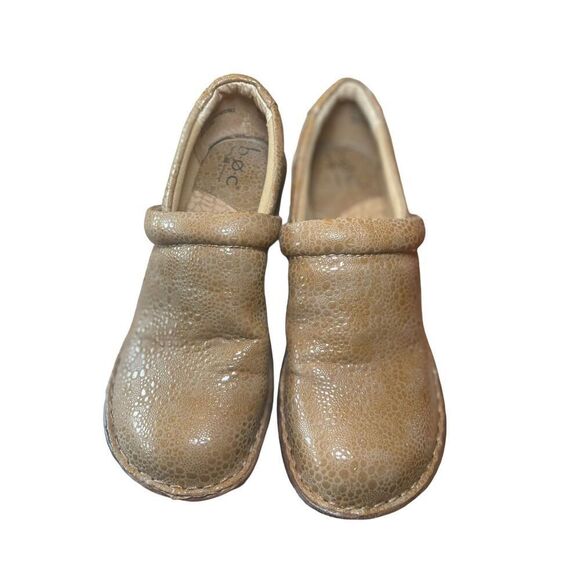 BOC Born Concept Womens Tan Pebbled Leather Round Toe Slip On Clogs Size 8M - Picture 9 of 14